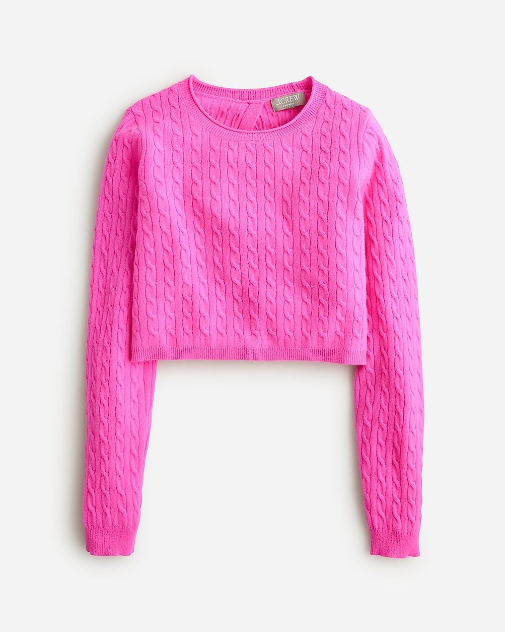 Collection cashmere cable-knit tie-back cropped sweater | J.Crew US