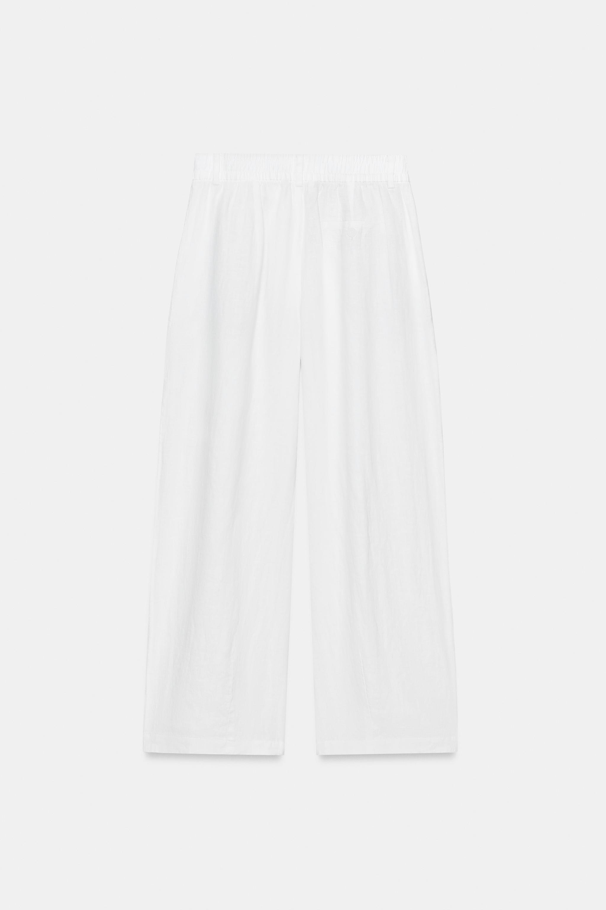 ZW COLLECTION LINEN PLEATED PANTS | Zara US
