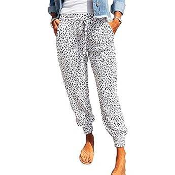 Acelitt Women Casual Drawstring Elastic Waist Jogging Jogger Pants with Pockets,S-XL | Amazon (US)