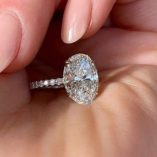 White Gold Plated 4 Carat Brilliant Cut Solitaire Cubic Zirconia CZ Engagement Ring Purpose State... | Amazon (US)