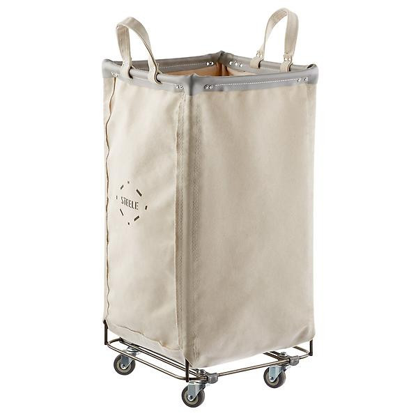 Steele Canvas Natural & Grey Squared Sorting Hamper | The Container Store