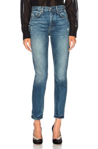 GRLFRND Karolina High Rise Skinny Jean in Blue | FWRD 