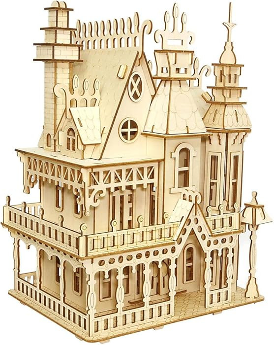 3D Puzzle House, Fantasy Villa Model Kit DIY Miniature Dolls House Kits Birthday Gift for Adults ... | Amazon (US)