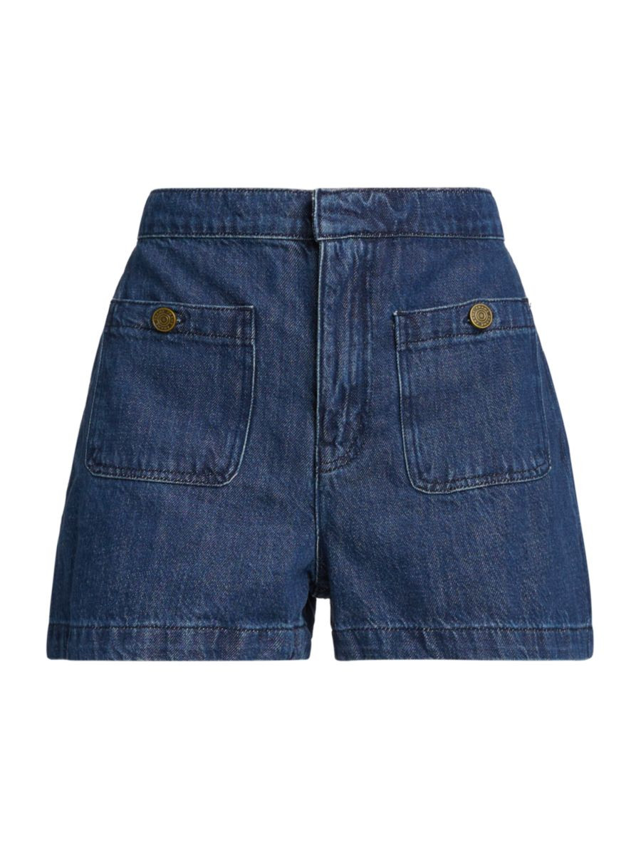 Patch-Pocket Denim Shorts | Saks Fifth Avenue