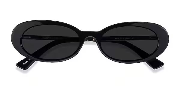 Winona - Oval Black Frame Sunglasses For Women | Eyebuydirect | EyeBuyDirect.com
