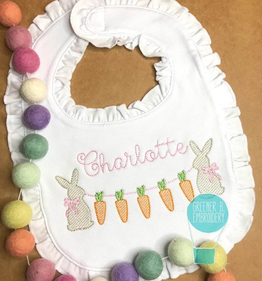 Girl Easter Bib / Personalized Easter Bib / Baby Bunny Bib / First Easter Bib / Bunny Carrot Embr... | Etsy (US)