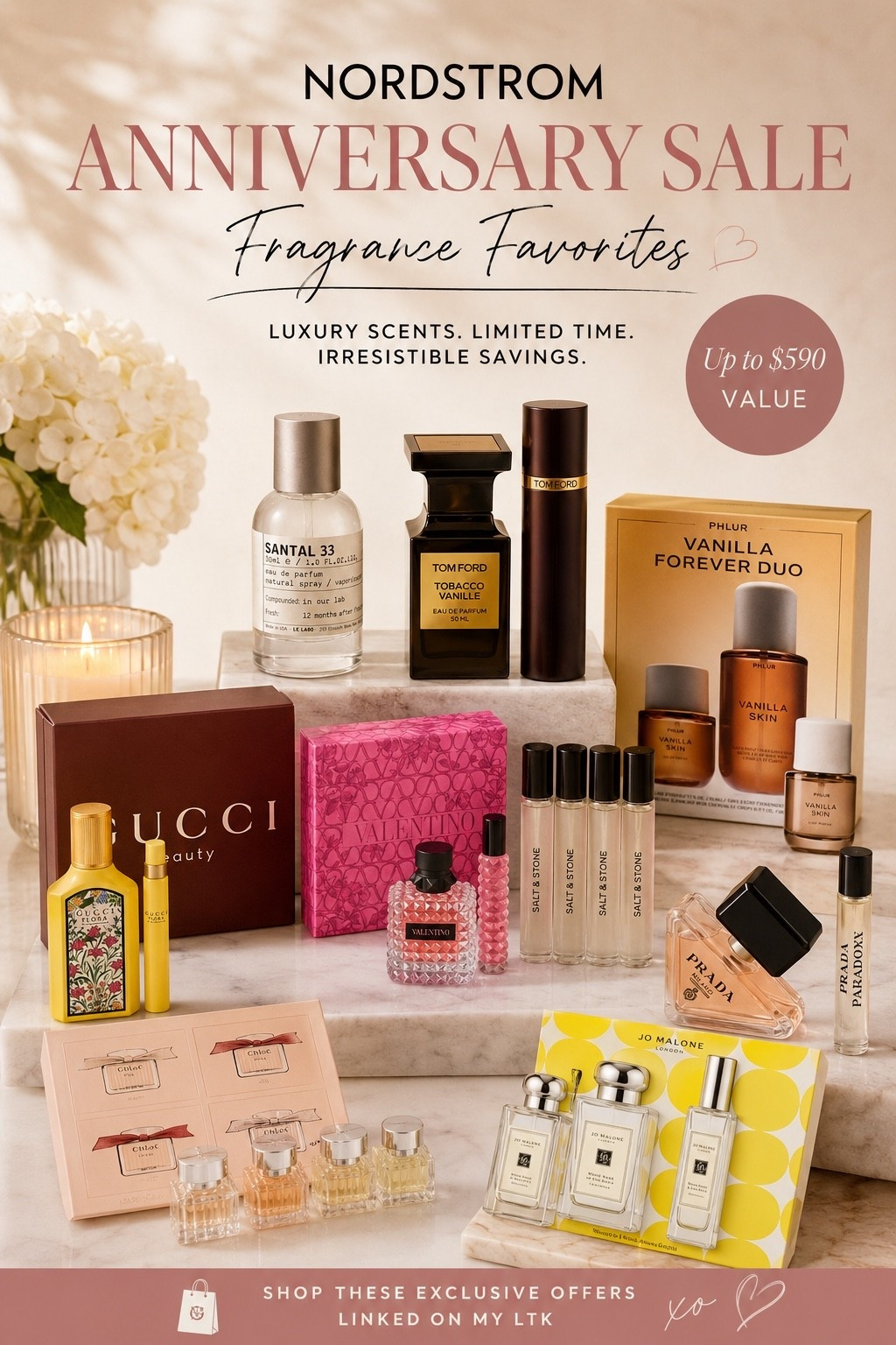 The Nordstrom Anniversary Sale isn’t just about fashion…the fragrance deals are SO good this year! 🤍

From everyday favorites to luxury splurges, these exclusive sets are one of the best ways to save on designer fragrances before prices go back up.

✨ Featuring:
• Le Labo Santal 33
• Tom Ford Tobacco Vanille
• Prada Paradoxe
• Valentino Donna Born in Roma
• Gucci Flora Gorgeous Orchid
• Phlur Vanilla Skin
• Jo Malone Wood Sage & Sea Salt
• Salt & Stone
• Chloé
• Maison Francis Kurkdjian

Everything shown is linked in my LTK while the Anniversary Sale lasts! 🤍

#LuxuryFragrance #PerfumeLover #NordstromAnniversarySale #FragranceCommunity #BeautyFinds #NordstromBeauty #FragranceCollection #PerfumeAddict #BeautyDeals #DesignerFragrance #LuxuryBeauty #ScentOfTheDay

#LTKSaleAlert #LTKBeauty