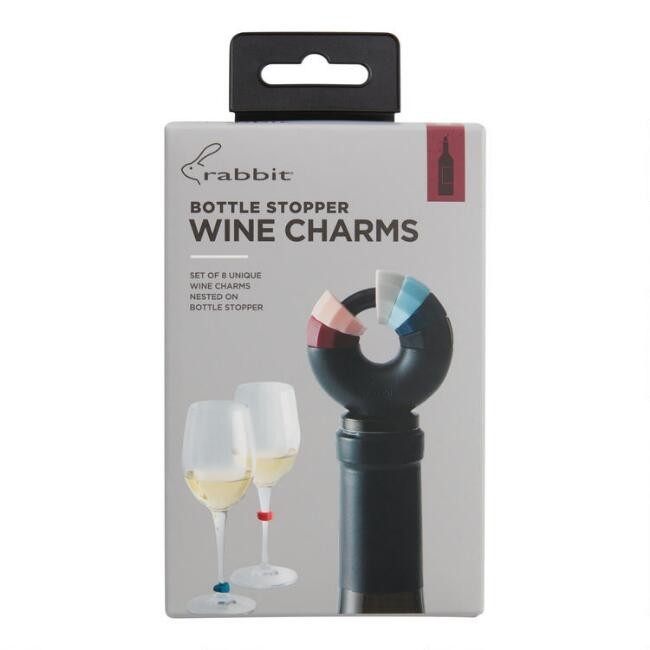 Rabbit Wine Bottle Stopper with Wine Charms | World Market