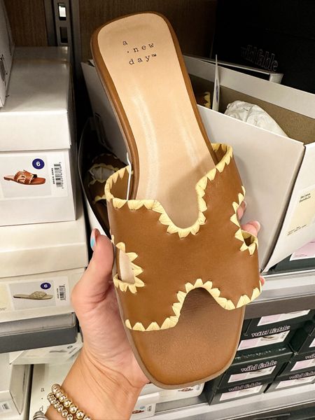 Absolutely love these cute new target sandals! I already have them in the denim and in the brown. This new option is brown with Rafia details. SO cute! They run true to size.

Target style. Target sandals. Brown sandals. LTK under 50. 