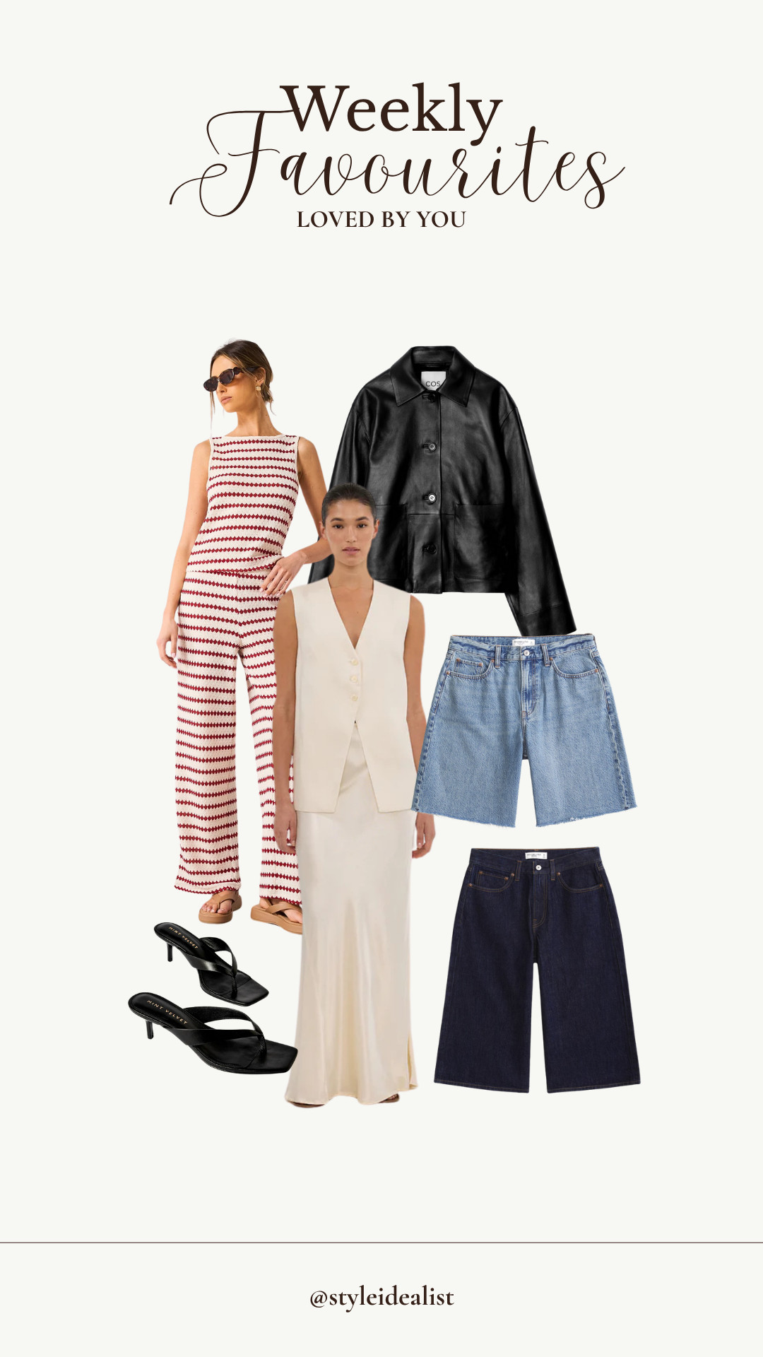 Weekly Favourites loved by you! 

Bestsellers, summer, A&F, Dissh, satin skirt, bermuda, sandals, knitted trousers, COS, leather jacket, outfit idea  

 #LTKuk #LTKsummer #LTKeurope
