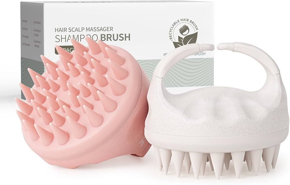 AIMIKE Scalp Massager Shampoo Brush, Soft Silicone Scalp Brush Hair Scrubber, Hair Washing Scalp ... | Amazon (US)