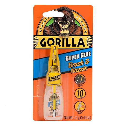 Gorilla Super Glue with Brush & Nozzle Applicator, 12 Gram, Clear, (Pack of 1) | Amazon (US)