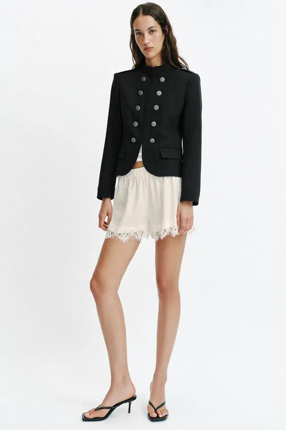 FITTED JACKET WITH SHOULDER PADS AND BUTTONS | Zara US