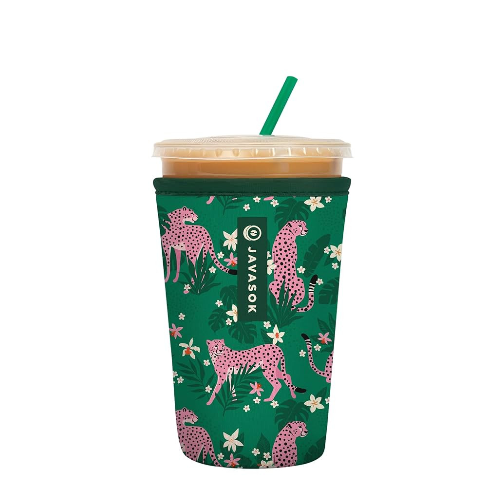 Sok It JavaSok Iced Coffee & Cold Soda Insulated Neoprene Cup Sleeve (Paradise Prowl, Medium: 22-... | Amazon (US)