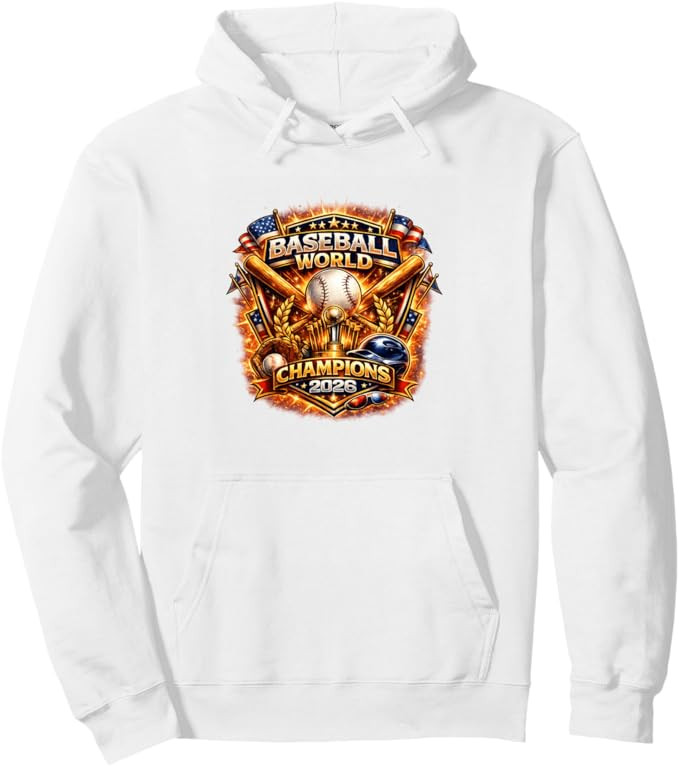 Baseball World Champions 2026 Vintage Style Graphic Pullover Hoodie | Amazon (US)
