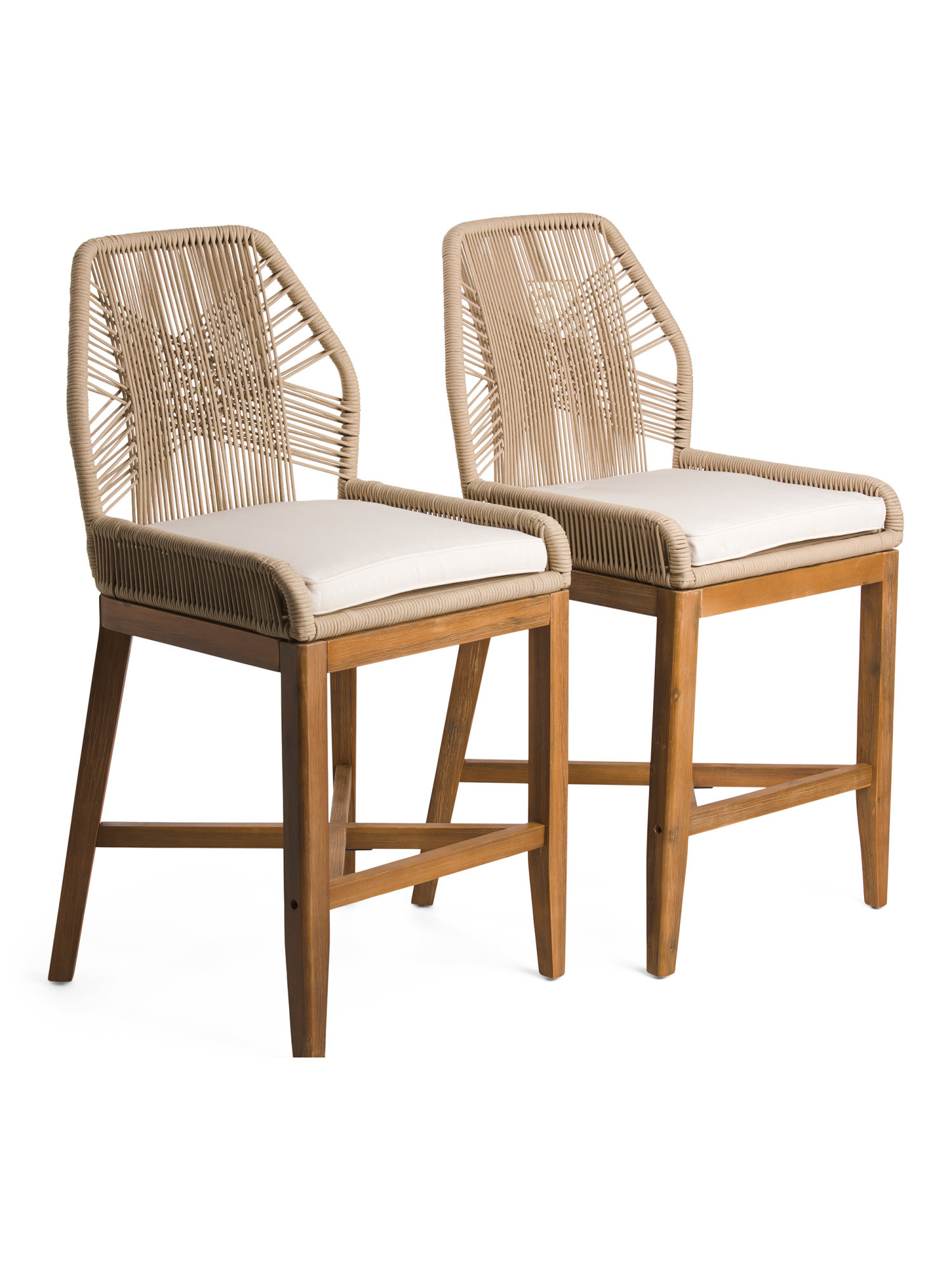 Set Of 2 Rope Crossweave Counter Stools With Cushion | Chairs & Seating | Marshalls | Marshalls