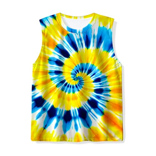 Kids Tie Dye Tank Tops Childrens Sleeveless T Shirts Hippies Tees for 5-14 Years Boys Girls | Amazon (US)