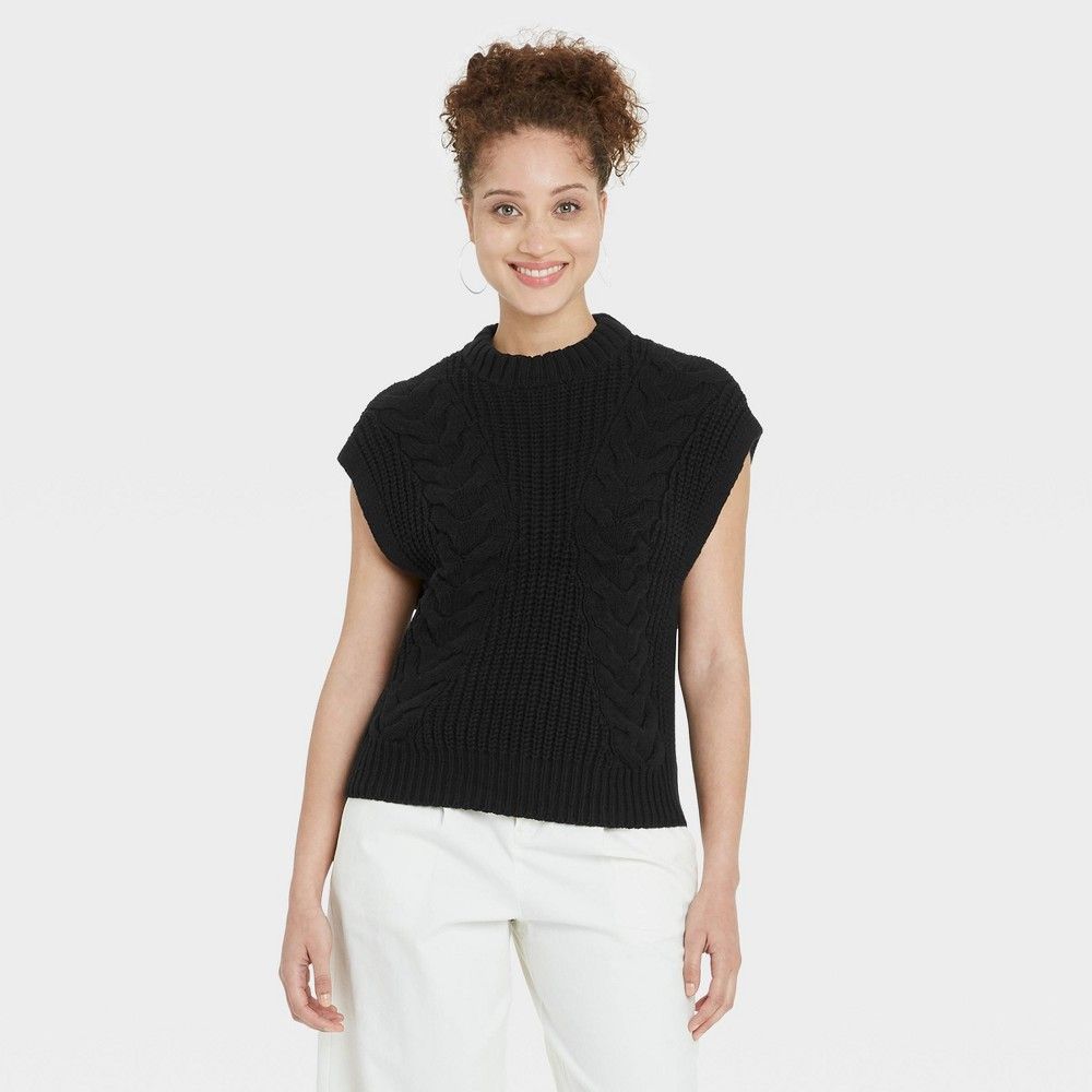 Women's Crewneck Cabe Knit Sweater Vest - A New Day™ | Target