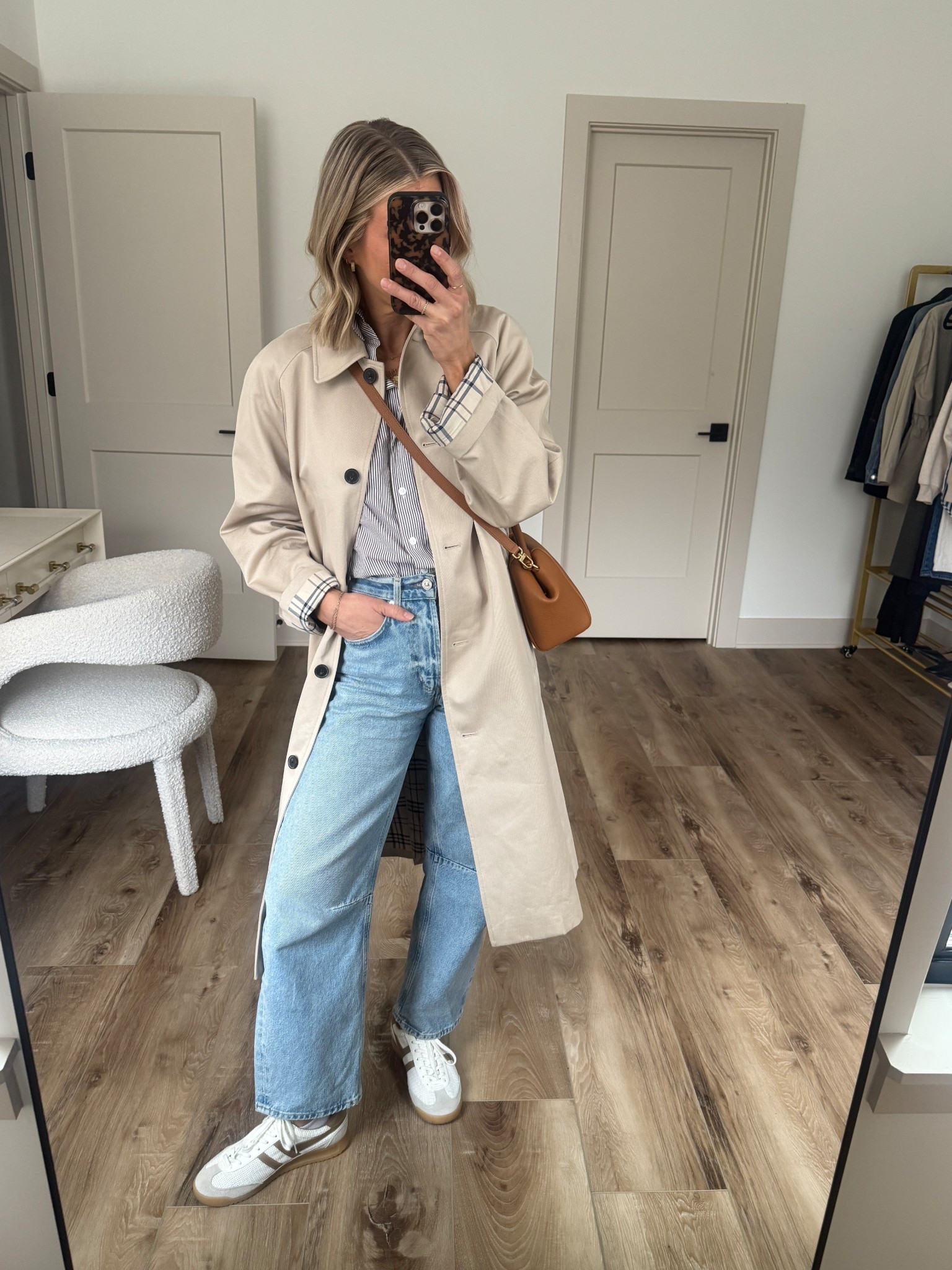 Wearing XS shirt, small coat, 24 jeans (size down 1-2 for closer fit), sneakers tts

#LTKootd #LTKgrwm #LTKOver40