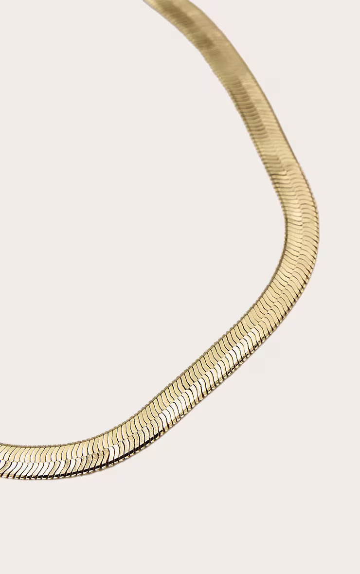 Gold Thick Snake Chain Necklace | PrettyLittleThing US