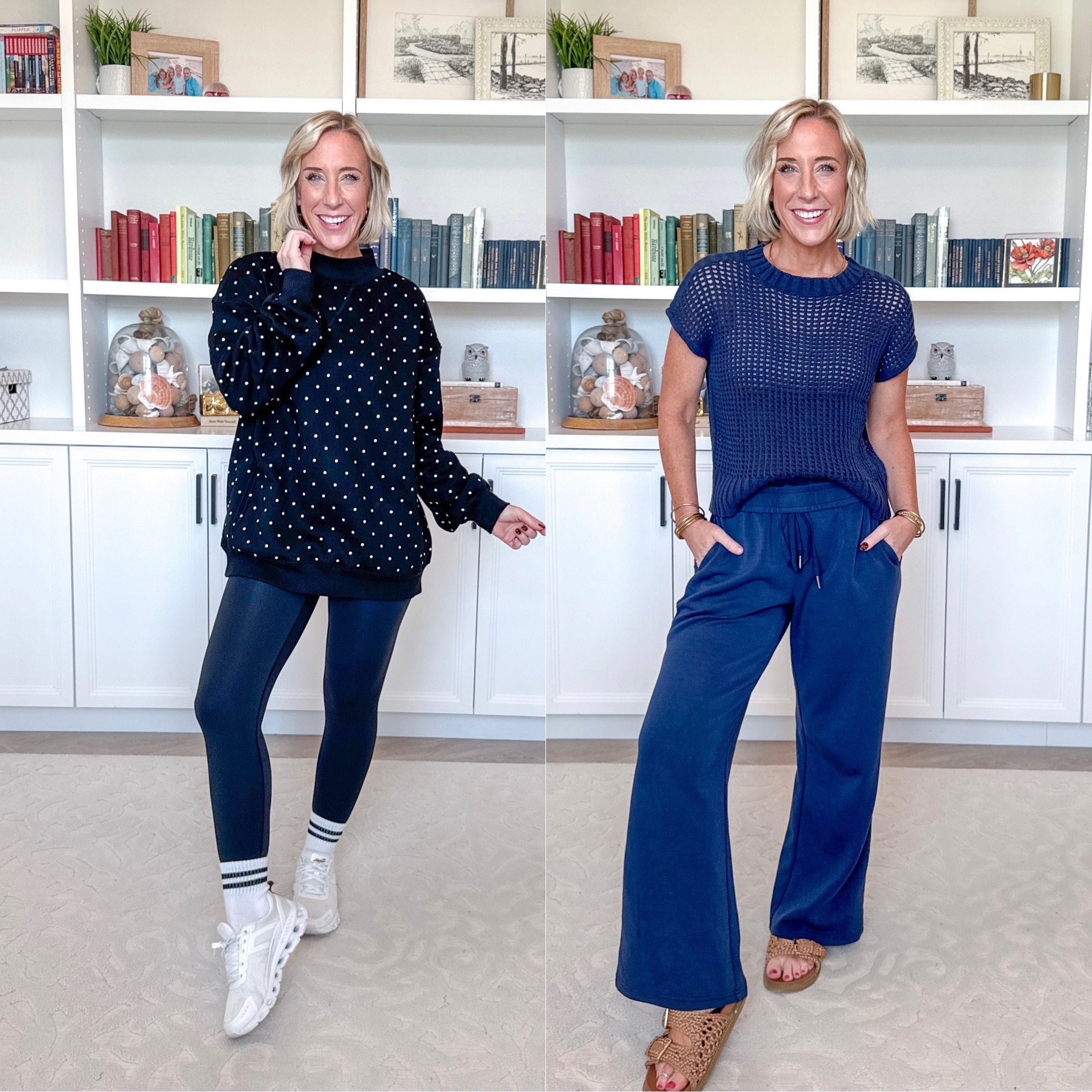 Amazon - unboxing my latest finds * Crochet Matching Two Piece Set - size small. 18 colors. Mock Neck Oversized Sweatshirt - size small. 9 colors. * Black Leggings - size small. These are Spanx (my favorite!) but I’m also linking a pair from Amazon that I also love.

#LTKSeasonal#LTKOver40#LTKPetite