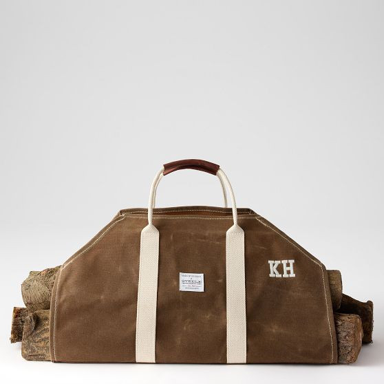 Mark &amp; Graham x Steele Waxed Canvas Log Carrier | Mark and Graham