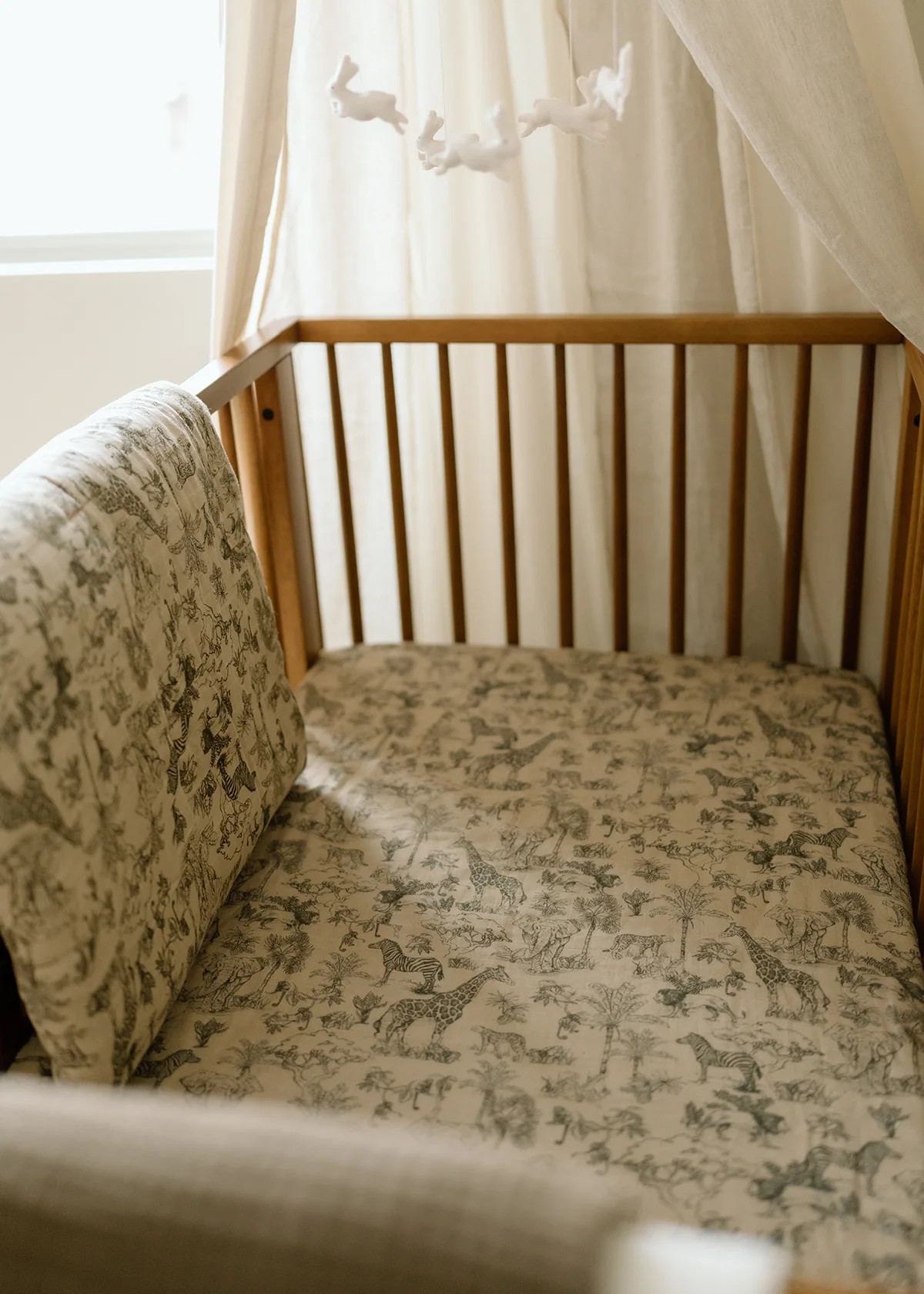 'Vintage Safari' Nursery - Crib Sheet | Oilo Studio