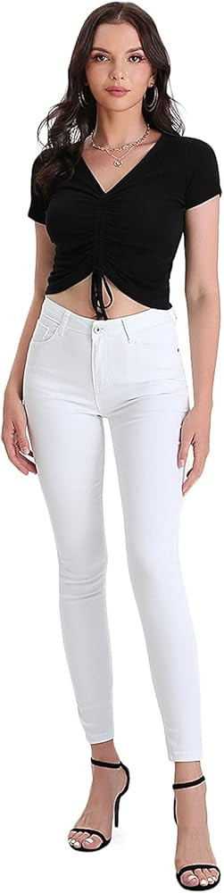 JEANIR Women's Hyper Ultra Stretch Comfy Skinny Pants Jean Leggings Tights Colors Spandex Legging... | Amazon (US)