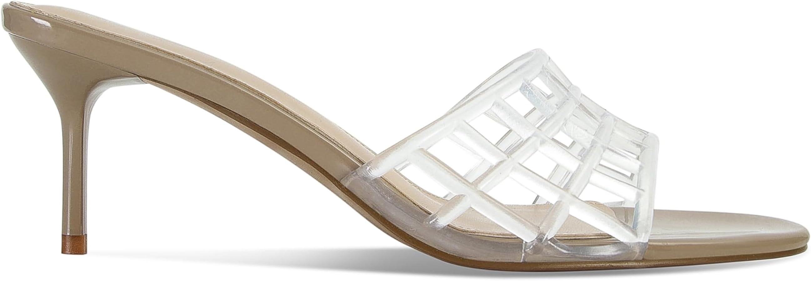 Jelly Heeled Sandals for Women Round Open Toe Slip On Mules Clear Mesh Hollow Jellies Fashion Bea... | Amazon (US)