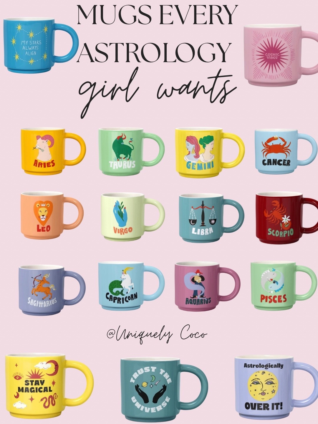 Mugs every astrology girl wants ☕️✨

Because somehow coffee tastes better when your mug matches your sign 😂

These are such cute little gifts too, and I linked all the zodiac options plus a few extra astrology favorites.

@Target

#LTKHome #LTKmomlife #LTKmorningroutine