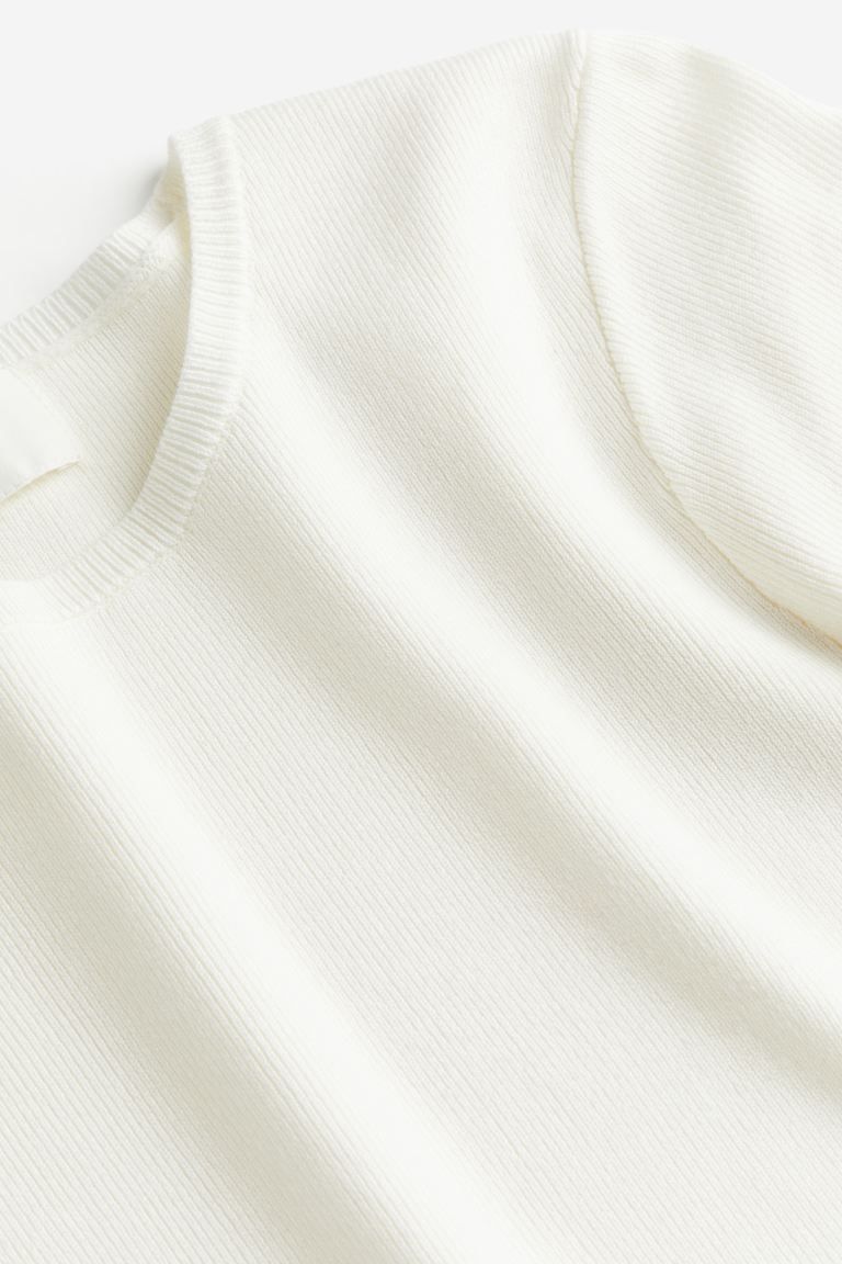 T-shirt en maille fine - Blanc - FEMME | H&M FR | H&M (FR & IT & ES)