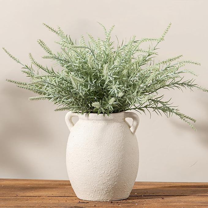 Ceramic Flower Vase 7.6 inch Farmhouse Rustic Vase Decorative Pottery Terracotta Vases for Home D... | Amazon (US)