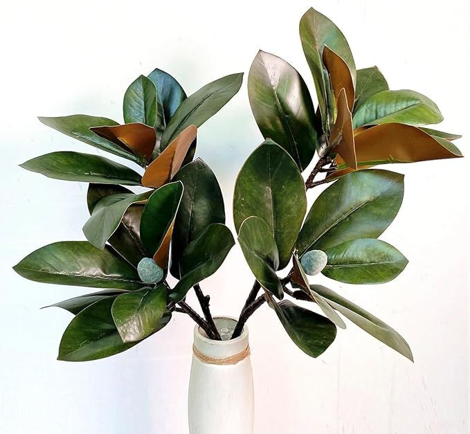 32 Inch Magnolia Artificial Leaves Branches 3D Plastic Printing Houseplant Plant Indoor Outdoor H... | Amazon (US)