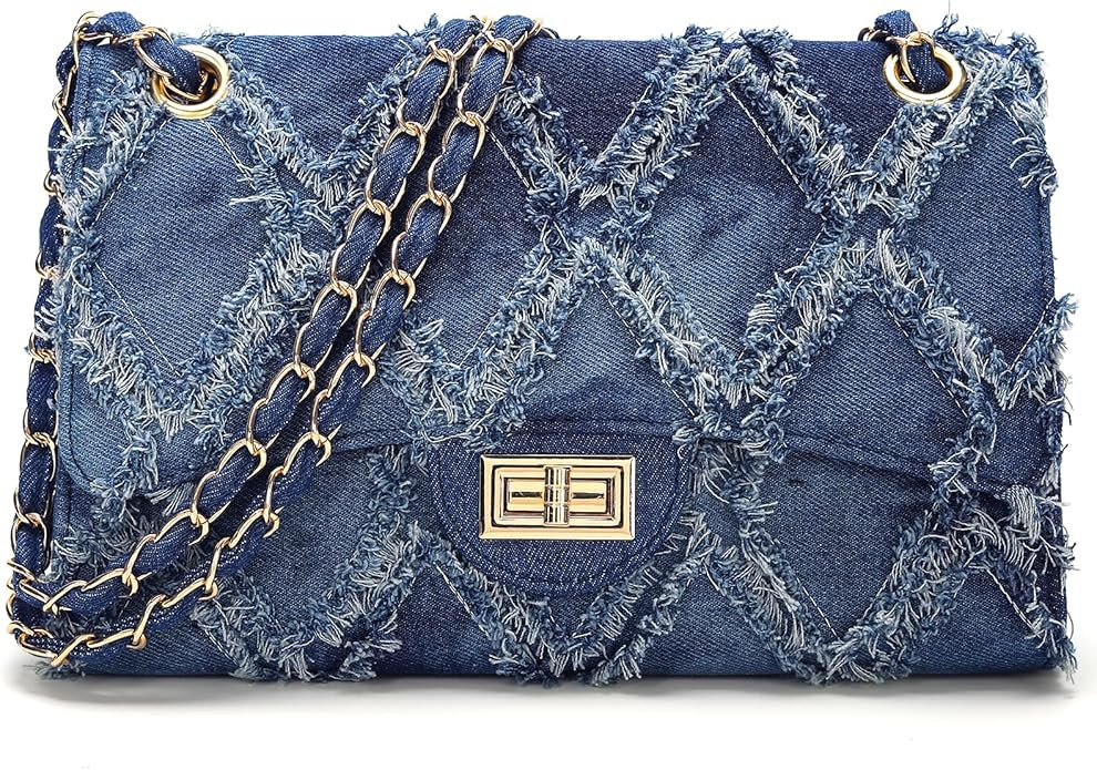 Quilted Leather Crossbody Bags for Women Trendy Ladies Shoulder Purse Satchel HandBag with Chain ... | Amazon (US)