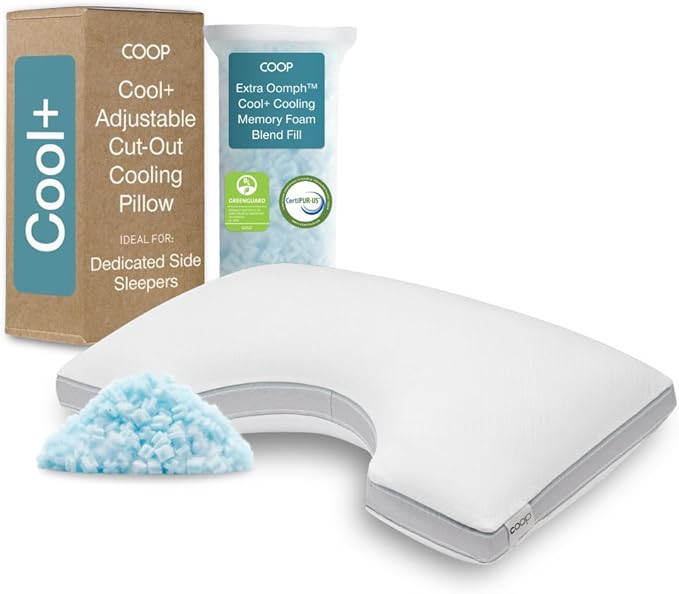 Coop Home Goods Cool+ Cut-Out Adjustable Pillow Queen with Cooling Gel & Shoulder Cut-Out for Hea... | Amazon (US)