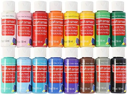 Craft Smart Acrylic Paint Set Value Pack, 16 Colors – All-Purpose Paint Kit for Beginners and P... | Amazon (US)