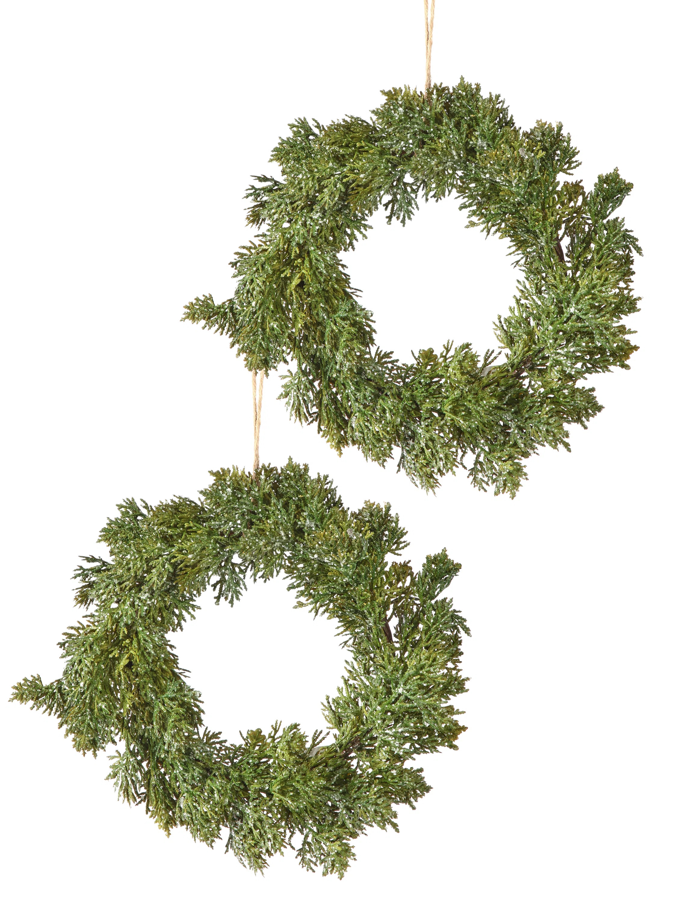 8" Iced Natural Touch Faux Cedar Rings | Wayfair North America