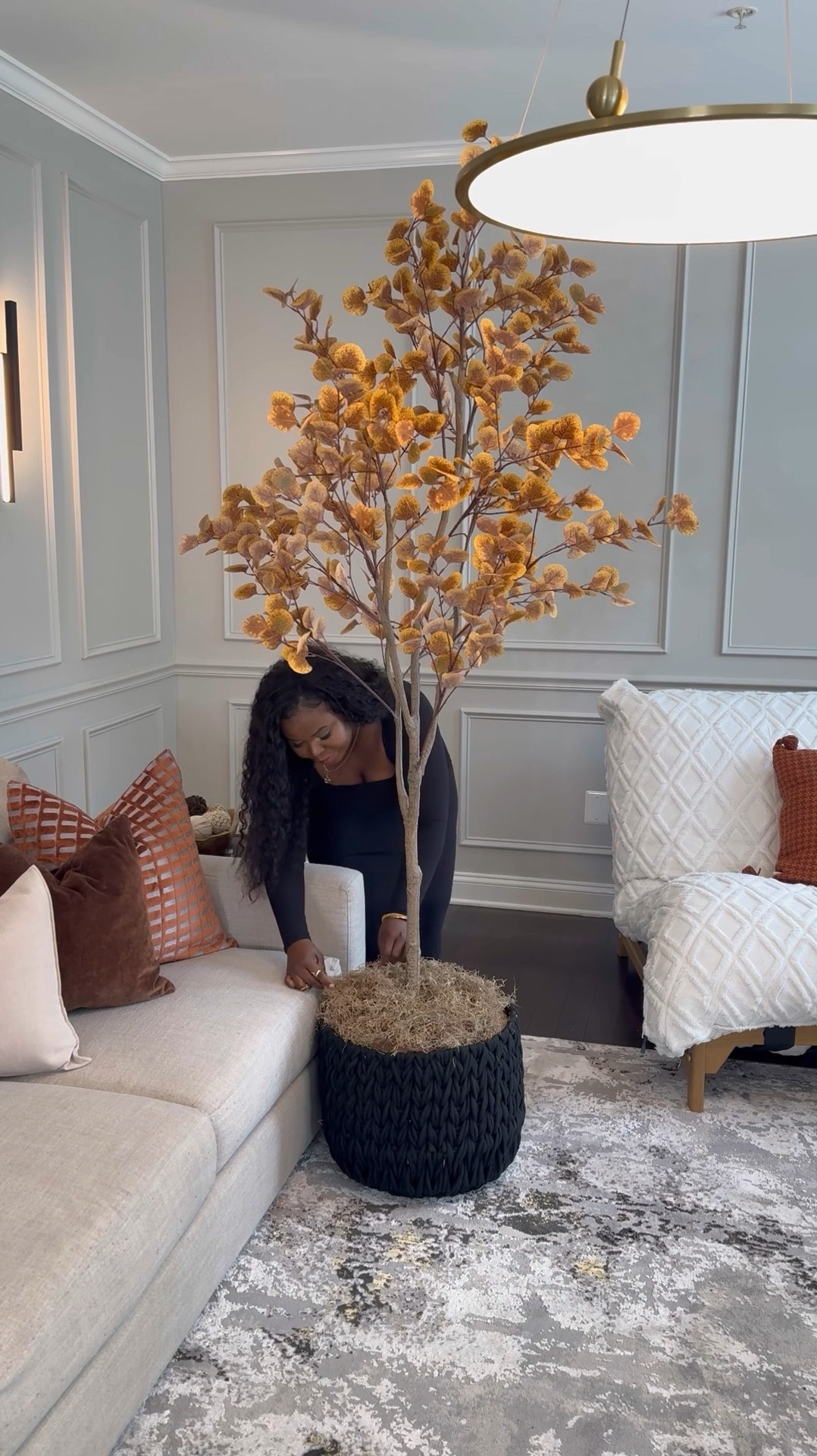Welcoming fall 🍂 in style with this chic woven basket and plant setup from @walmart! I get asked about my oversized basket all the time, so when I found this medium version at Walmart for such a great deal, I just had to share. I also got the cream version for storing our throw blankets by the fireplace.  I’ve added it to my shop or say ‘BASKET’ for the 🔗 s. I’m finally getting into the cozy season vibes 😂🍁 #walmartpartner #walmarthome #falldecor 

#LTKFallSale #LTKHome #LTKSeasonal