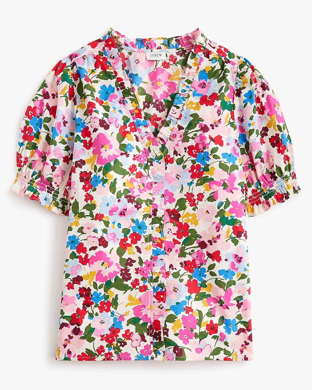 Short-sleeve floral ruffle top | J.Crew Factory