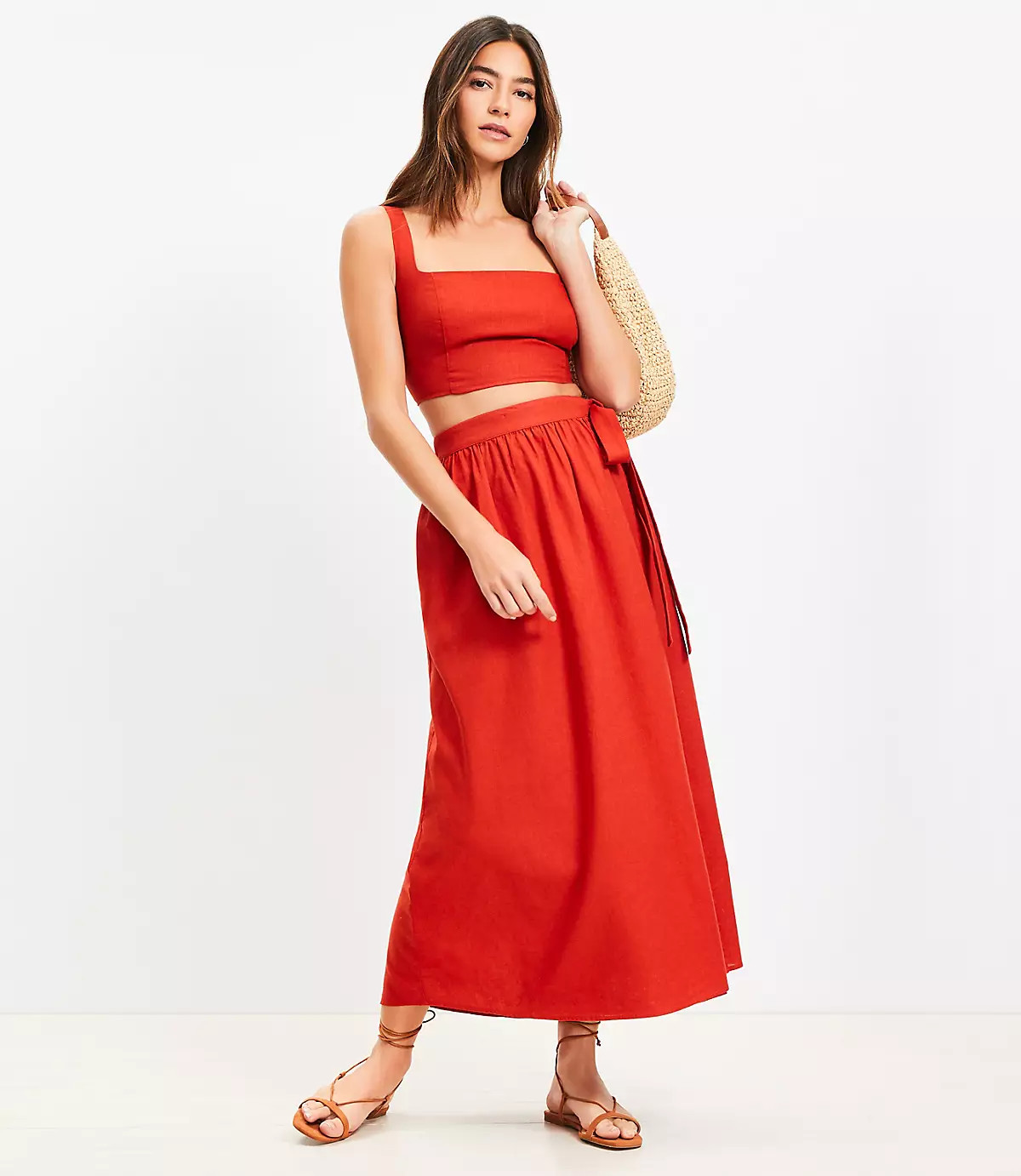 LOFT Beach Linen Cotton Maxi Wrap Skirt | LOFT