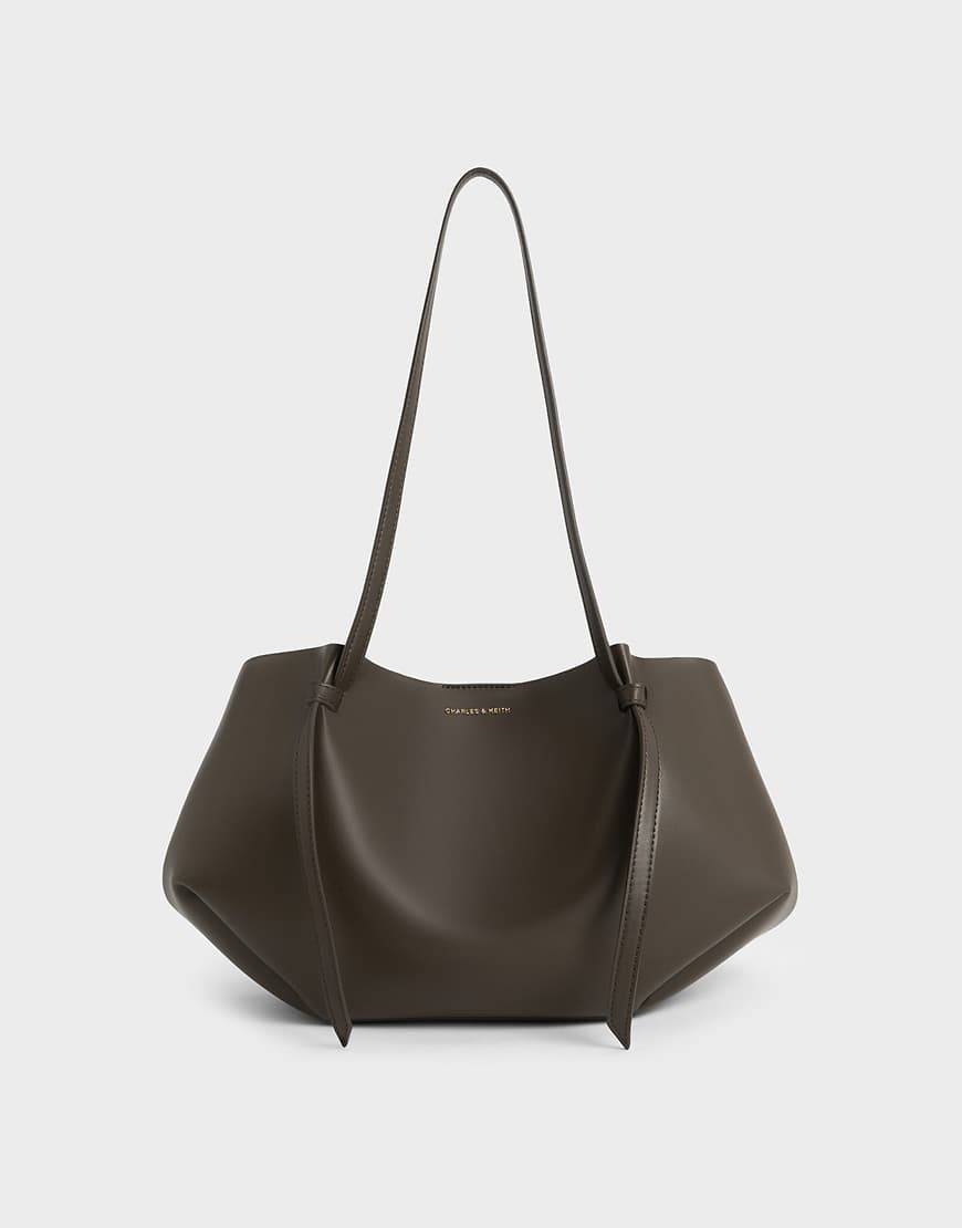 Charles & Keith Calla tote bag in dark moss-Green | ASOS (Global)
