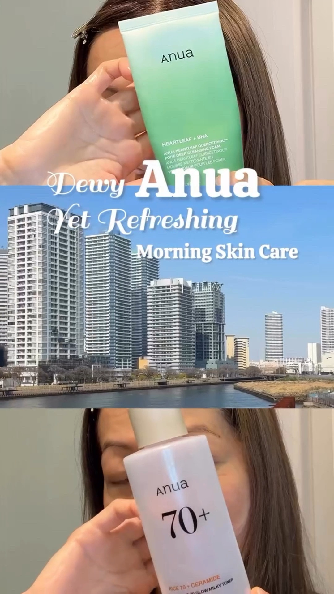 Dewy Yet Refreshing Morning Skincare ✨ | Anua Cleanser + Rice Toner Routine

If you want clean, hydrated, glass skin in the morning — without stripping your skin, this Anua combo just works.

I’m using the Anua Heartleaf + BHA Quercetinol Pore Deep Cleansing Foam — this is already my 3rd tube.

It gives a deep cleanse + gentle exfoliation, removes excess sebum, but never dries out my skin.

Even removes the last trace of eye makeup (yes, it’s that gentle).

Then I go in with the Anua Rice 70 Glow Milky Toner.

I like to use it with a cotton pad to refine pores + smooth texture.

The texture is lightweight but milky, so you get hydration + subtle glass skin glow without feeling sticky.

Just avoid the eye area — I keep it around my cheeks, nose, and forehead only.

✨ Result: Clean, calm, hydrated skin — dewy but still fresh.

Perfect for all skin types 🩷✨

#anuaskincare #glassskinroutine #kbeautyskincare #gentlecleanser #morningroutine