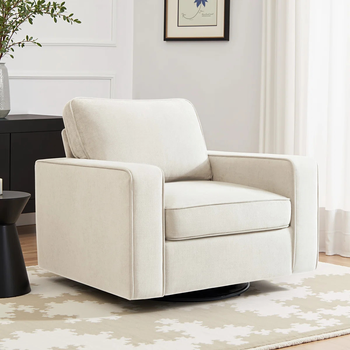 Ebern Designs 36.2" Wide Upholstered Swivel Accent Armchair & Reviews | Wayfair | Wayfair North America