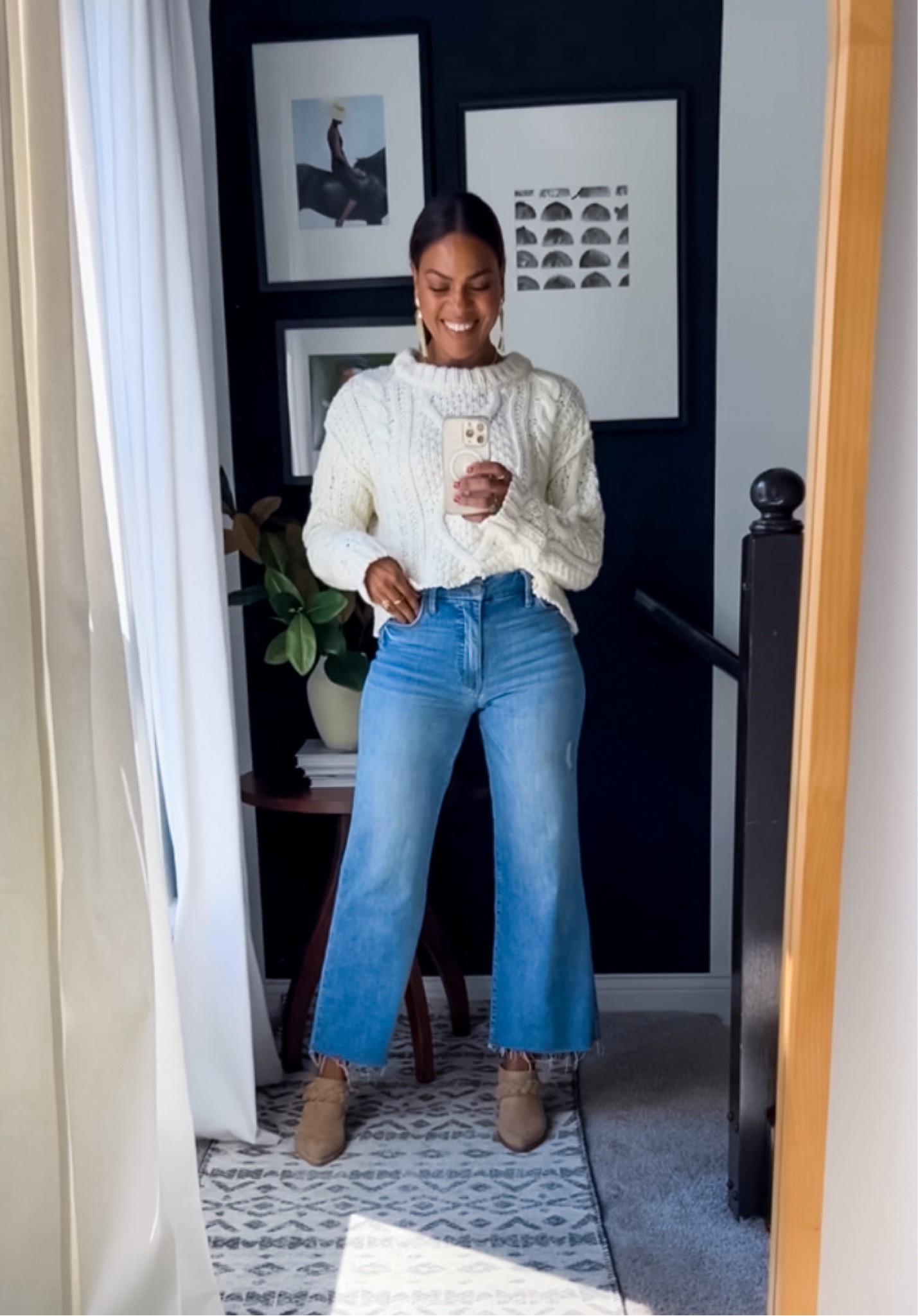 How to wear braided mules: sweater, wide leg cropped denim 

#LTKstyletip