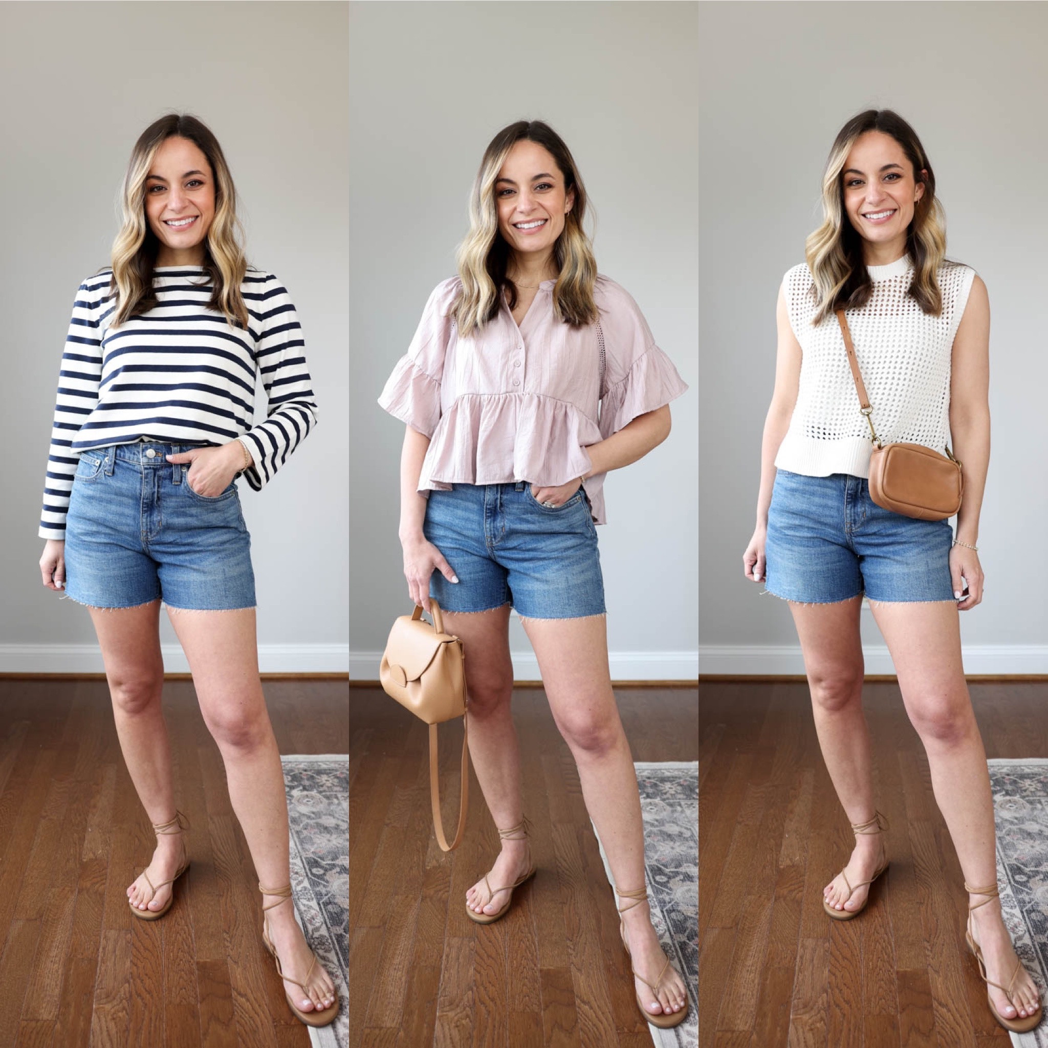 spring capsule wardrobe!


Anthropologie Peplum top: petite xs 
J.crew Linen top: petite xxs 
Gap crochet sweater: petite xs 
Madewell top: xxs 
J.crew striped top: xxs 
Abercrombie crochet top: xxs 
Abercrombie sleeveless top: xxs 
Madewell denim jacket: regular xxs 
J.crew trench coat: petite 00 
AYR jeans: 24 in 25” length 
J.crew white jeans: petite 24 
Abercrombie mid rise jeans: 24 extra short (alternate option) 
J.crew shorts: 24
J.crew pull on shorts: xxs (run large, go down a size) 

My measurements for reference: 4’10” 105lbs bust, waist, hips 32”, 24”, 35” size 5 shoe 

#LTKSeasonal #LTKstyletip