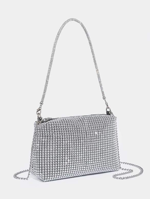 GORGLITTER Women's Mini Rhinestone Decor Chain Crossbody Bags Glitter Square Shoulder Bags | Amazon (US)