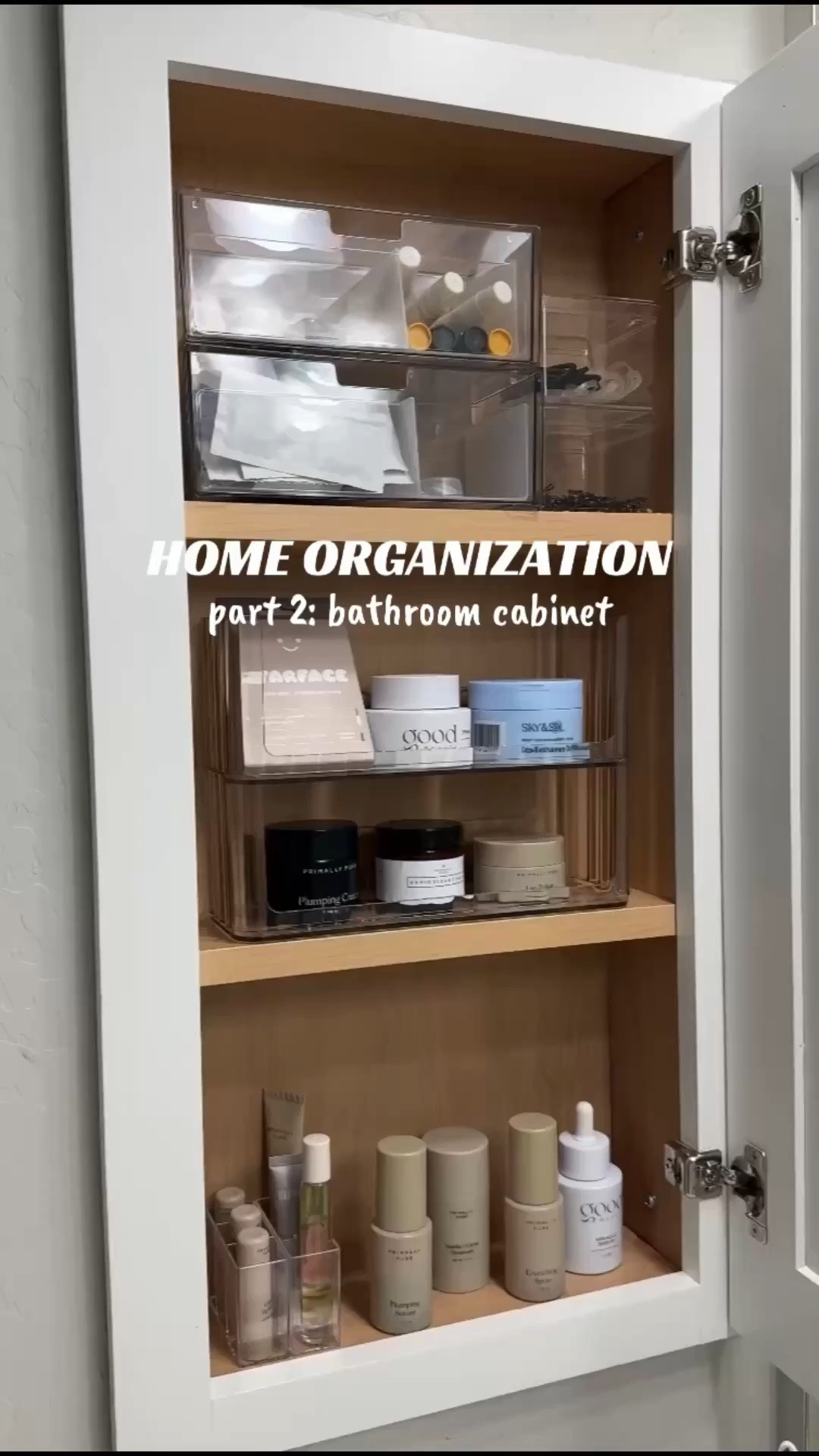 Bathroom cabinet organization.

#LTKHome