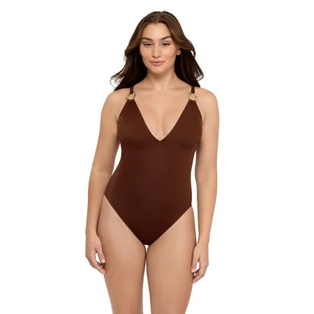 Sofia by Sofia Vergara Women's and Women's Plus Plunge One-Piece Swimsuit, Sizes XS-2X | Walmart (US)