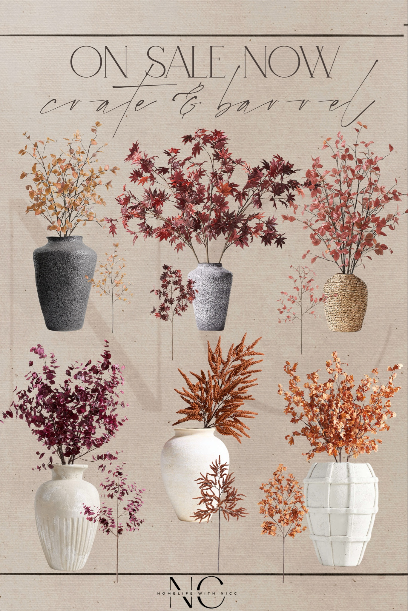Fall floral ON SALE NOW at Crate & Barrel. These gorgeous fall stems are 20% off!! 

#LTKFallSale #LTKSaleAlert #LTKHome