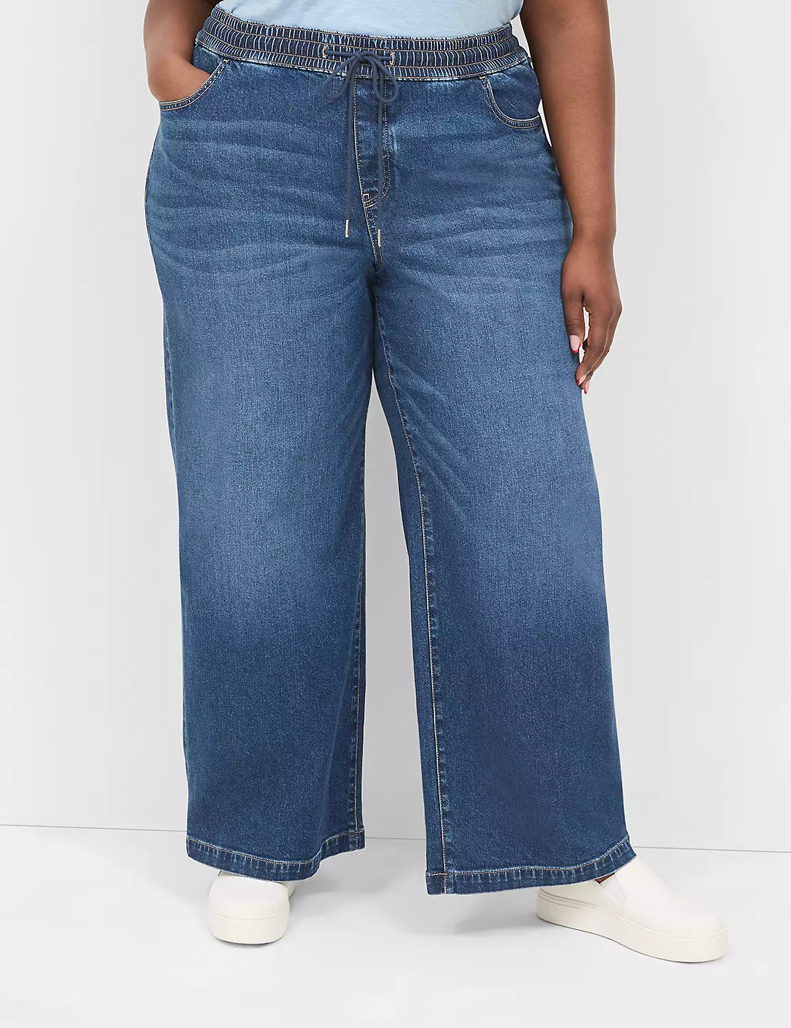 Pull-On Fit High-Rise Wide Leg Jean | Lane Bryant (US)